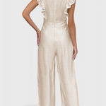 Amahle Linen Set with Ruffled Sleeves and High-Waisted Design