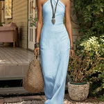 Minimalist Graceful Halter Neck Maxi Dress