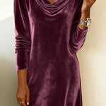 Elara | Elegant Velvet Dress with Draped Neckline