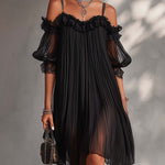 Aurore | Long Chiffon Dress with V-Neck
