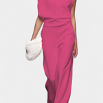 Asymmetrical One-Shoulder Jumpsuit with Flowing Legs by Etta