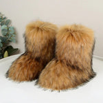 HIRA��� - Chic Trendy Furry Mid Length Winter Boots