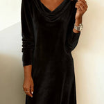 Elara | Elegant Velvet Dress with Draped Neckline