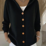 Darienne | Hooded Button-Up Knit Cardigan