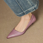 Orlisse Leather Kitten Heel Pumps