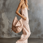 Elegant Retro Sporty V-neck Front Zipper Sleeveless Light Pink Cotton Jumpsuit