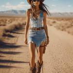 Casual Fashion Irregular Hem Sleeveless Denim Mini Dress
