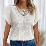 V|C - Crochet Trim Waffle Knit Top Sharon
