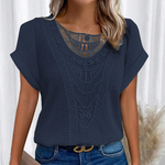V|C - Crochet Trim Waffle Knit Top Sharon