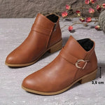Bethany I Brown Buckle Ankle Boots