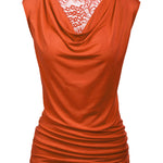 Ruched Cowl Neck Tank Tops - Nadorine (Us Only)