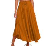 High Waisted Flowy Elastic Skirts , Lightweight Long Skirts - Nadorine (Us Only)