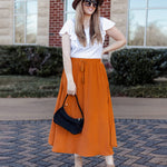 High Waisted Flowy Elastic Skirts , Lightweight Long Skirts - Nadorine (Us Only)