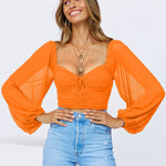 Tie Knot Ruched Crop Tube Top - Nadorine (Us Only)