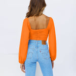 Tie Knot Ruched Crop Tube Top - Nadorine (Us Only)