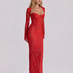 Isabelle Crawford | Lace Maxi Dress with Long Sleeves For Women