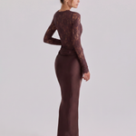 Elise Bramwell | Lace Bodice Satin Maxi Dress For Women