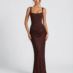 Sienna Laurent | Satin Corset Maxi Dress For Women