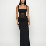 Harriet Collins | Lace Panel Tie-Shoulder Maxi Dress For Women