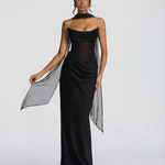 Serena Bellucci | Sheer Mesh Evening Maxi Dress For Women