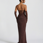 Serena Bellucci | Sheer Mesh Evening Maxi Dress For Women
