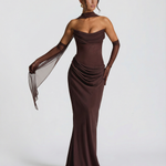 Serena Bellucci | Sheer Mesh Evening Maxi Dress For Women