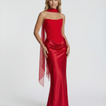 Vivienne Moretti | Black Satin Corset Maxi Dress For Women