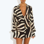 Phoebe Weston | Zebra Print Long Sleeve Mini Dress For Women