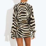 Phoebe Weston | Zebra Print Long Sleeve Mini Dress For Women