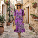 Rachel™ | Elegant Printed Midi Dress