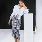 Nadorine Midi Skirt High Waisted Solid Satin Dress