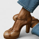 Seliora | Women's T-Strap Block Heel Pumps