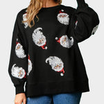 Nadorine Christmas Sequin Santa French Terry Sweatshirt