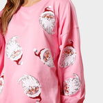 Nadorine Christmas Sequin Santa French Terry Sweatshirt