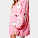 Nadorine Christmas Sequin Santa French Terry Sweatshirt