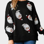 Nadorine Christmas Sequin Santa French Terry Sweatshirt