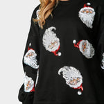 Nadorine Christmas Sequin Santa French Terry Sweatshirt