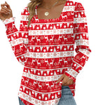 Nadorine Long Sleeve Shirts Square Neck Pleated Tunic Tops