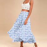 High Waisted Flowy Elastic Skirts , Lightweight Long Skirts - Nadorine (Us Only)