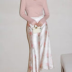 Nadorine Midi Skirt High Waisted Solid Satin Dress
