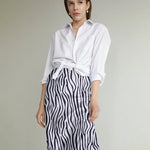 Nadorine Midi Skirt High Waisted Solid Satin Dress