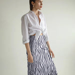 Nadorine Midi Skirt High Waisted Solid Satin Dress