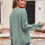 Nadorine Casual Lace V Neck T-Shirts