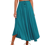 High Waisted Flowy Elastic Skirts , Lightweight Long Skirts - Nadorine (Us Only)