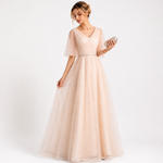 Phoebe Alderton | Glitter Tulle Maxi Evening Dress For Women