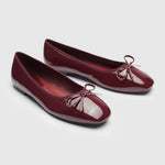 Evelyn - Bowknot Decor Square Toe Flats