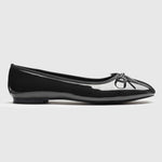 Evelyn - Bowknot Decor Square Toe Flats
