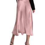 Satin Zipper Elegant Work Skirts - Nadorine (US Only)