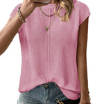 Nadorine Cap Sleeve Sweater Vest Sleeveless Knit Tops
