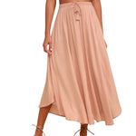 High Waisted Flowy Elastic Skirts , Lightweight Long Skirts - Nadorine (Us Only)